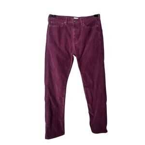 Dockers Corduroy Pants 34x32 Straight Fit Burgundy Red Casual Cotton